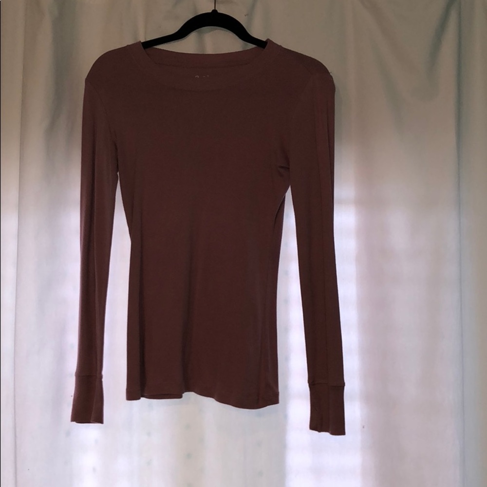 knitted, pink/purple long sleeve sweater